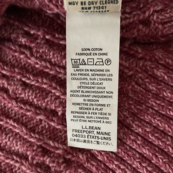 LL Bean 100% Cotton Cable Button Down Sweater XL - Picture 5 of 6